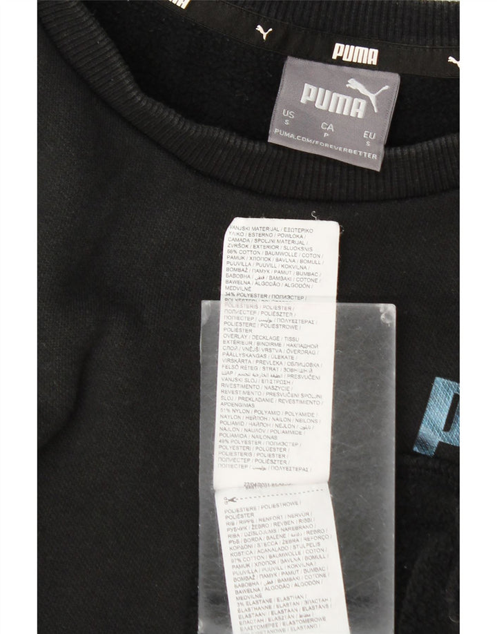 Felpa grafica da uomo Puma, piccola, in cotone color block nero
