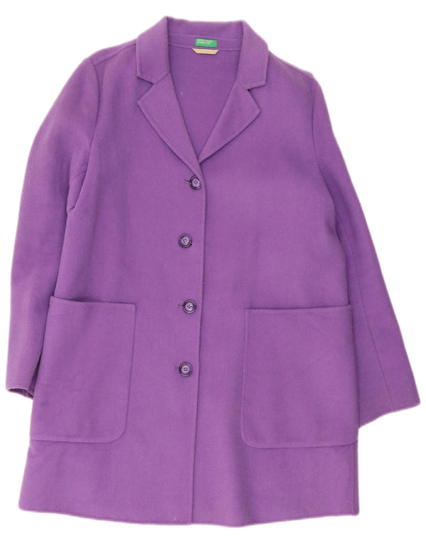 Cappotto da donna Benetton UK 14 Large Viola Lana