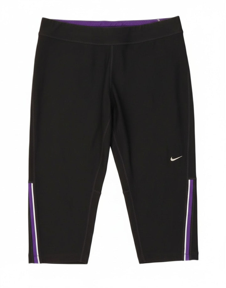Pantaloncini sportivi Nike Dri Fit Bermuda da donna UK 14 Large Nero Poliestere