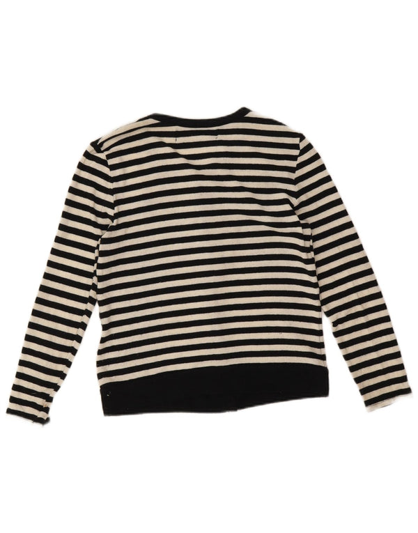 Maglione cardigan da donna Zara UK 14 Acrilico a righe blu navy medio