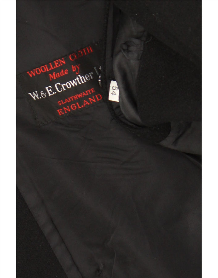 Cappotto doppiopetto vintage da uomo IT 54 2XL Lana nera