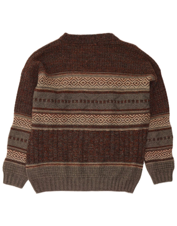 Maglione Bresci da uomo con scollo a barca IT 56 XL Marrone geometrico