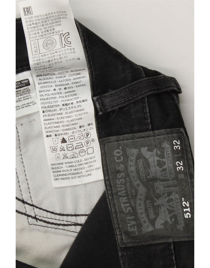 LEVI'S Mens 512 Slim Tapered Jeans W32 L29 Black Cotton Vintage Levi's and Second-Hand Levi's from Messina Hembry 