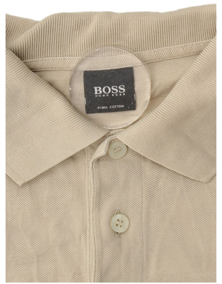 Polo da uomo Hugo Boss Classica in cotone beige medio