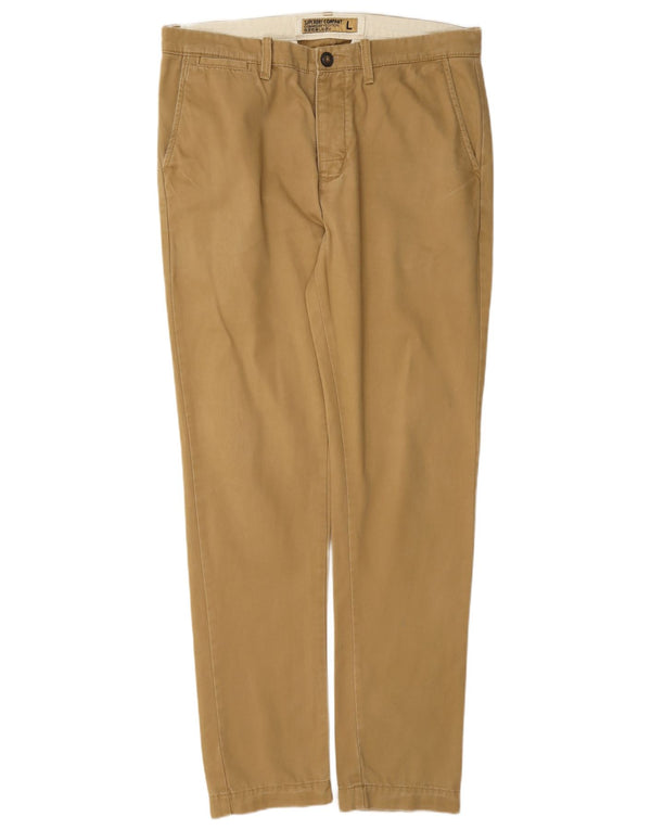 Pantaloni chino slim da uomo Superdry grandi W36 L31 cotone beige