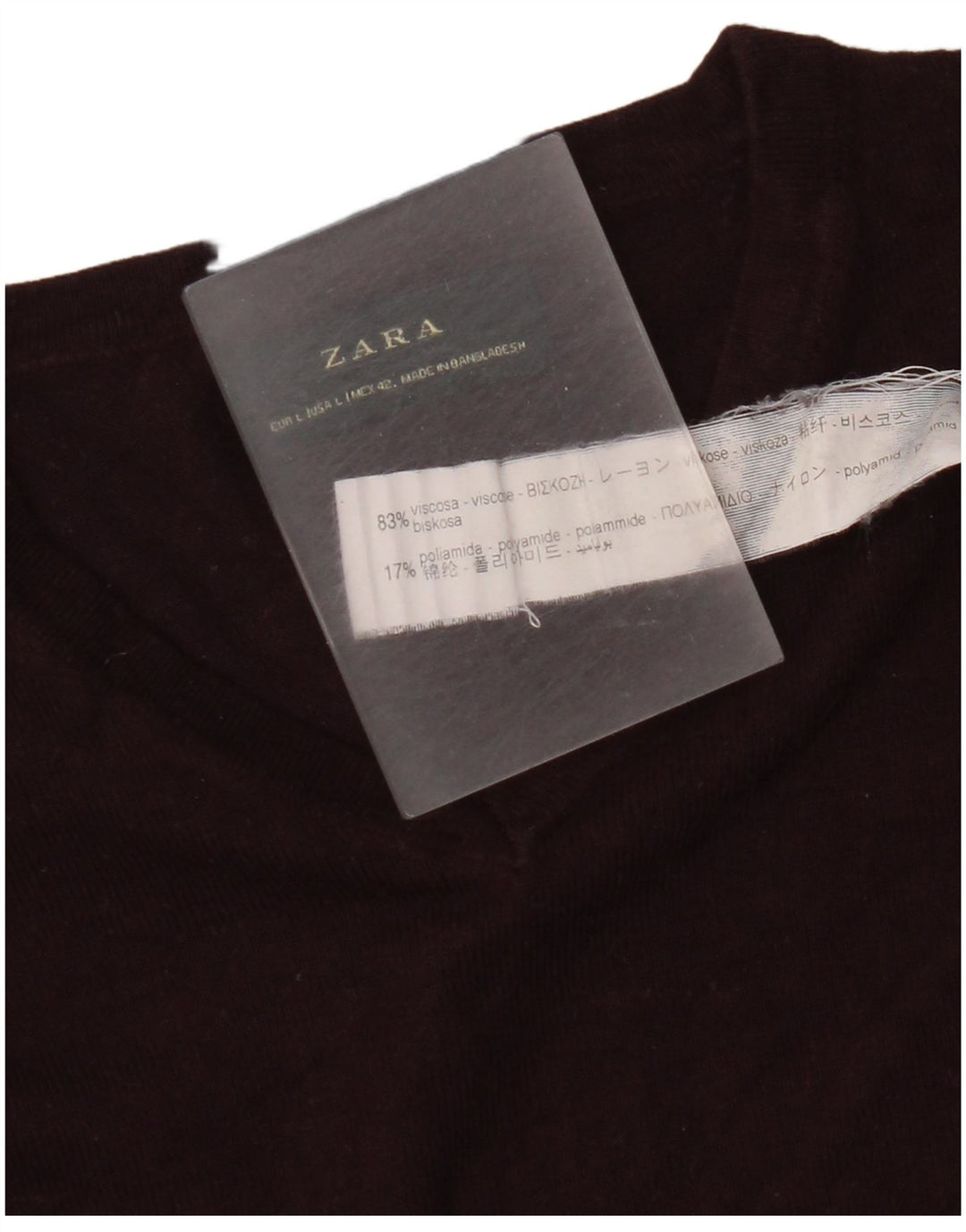 Maglione Zara da uomo con scollo a V grande in viscosa bordeaux