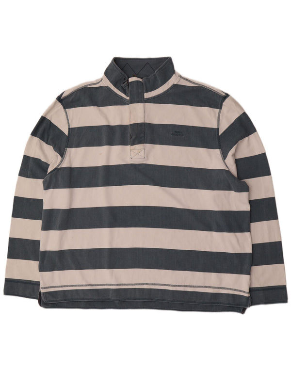Felpa da uomo con collo con zip Weird Fish 4XL cotone a righe blu