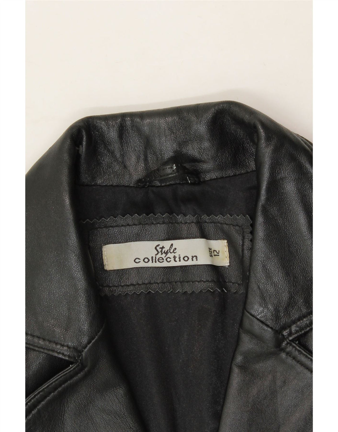 VINTAGE Womens Leather 3 Button Blazer Jacket UK 12 Medium Black Leather Vintage Vintage and Second-Hand Vintage from Messina Hembry 
