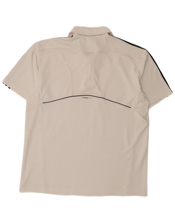 Polo Adidas Climacool da uomo XL in poliestere bianco