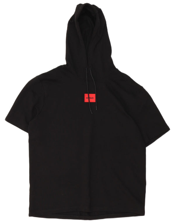 T-shirt con cappuccio da uomo Hugo Boss Top XL in cotone nero