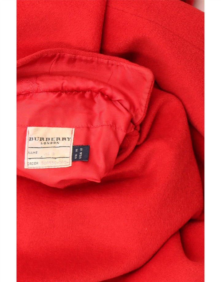 Cappotto da donna Burberry UK 14 grande classico in lana rossa