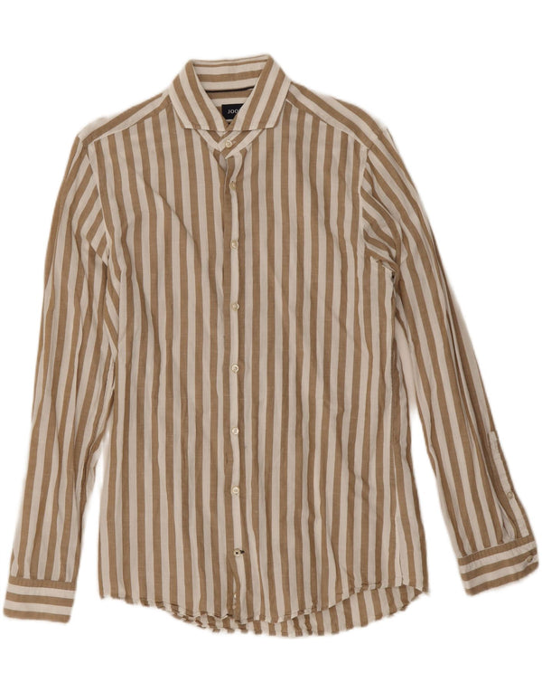 Camicia Joop da uomo slim fit taglia 15 3/4 40 cotone a righe beige medio