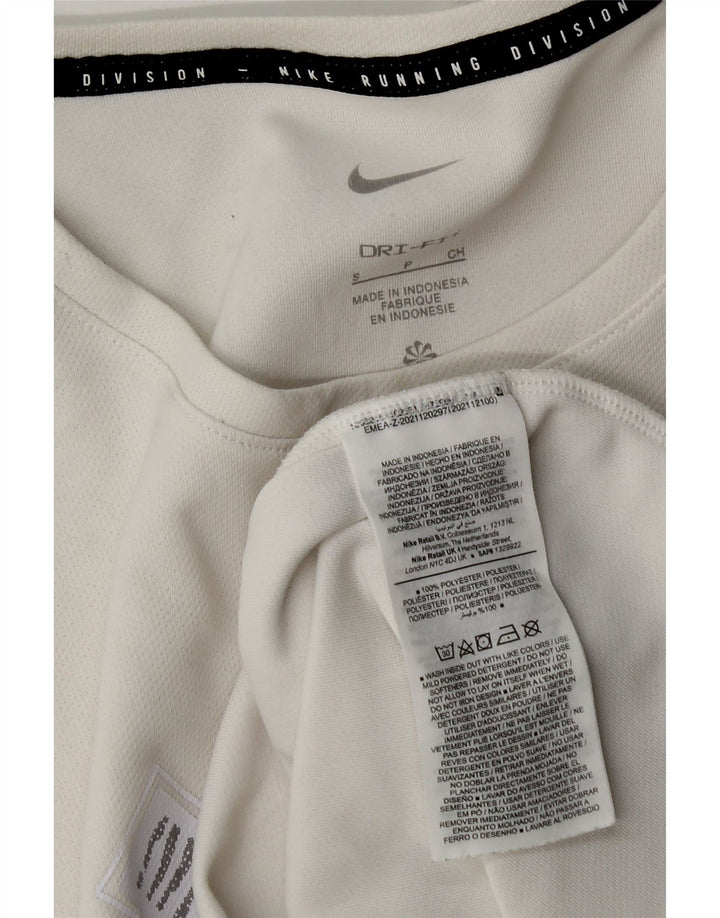T-shirt grafica Nike Dri Fit da uomo, piccola, in poliestere bianco