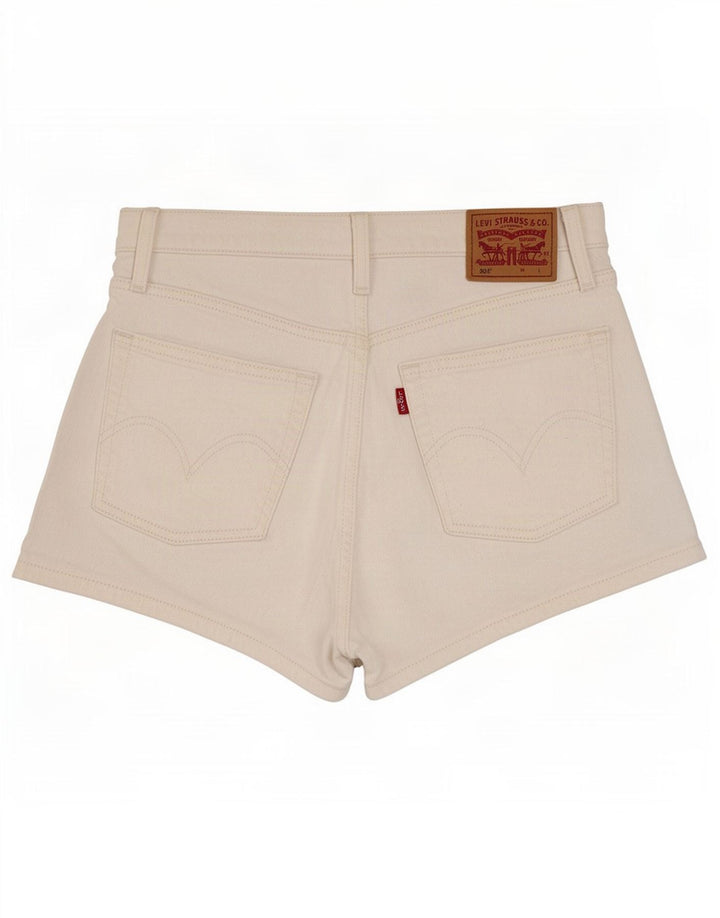 Pantaloncini di jeans Levi's 501 da donna piccoli W27 in cotone bianco