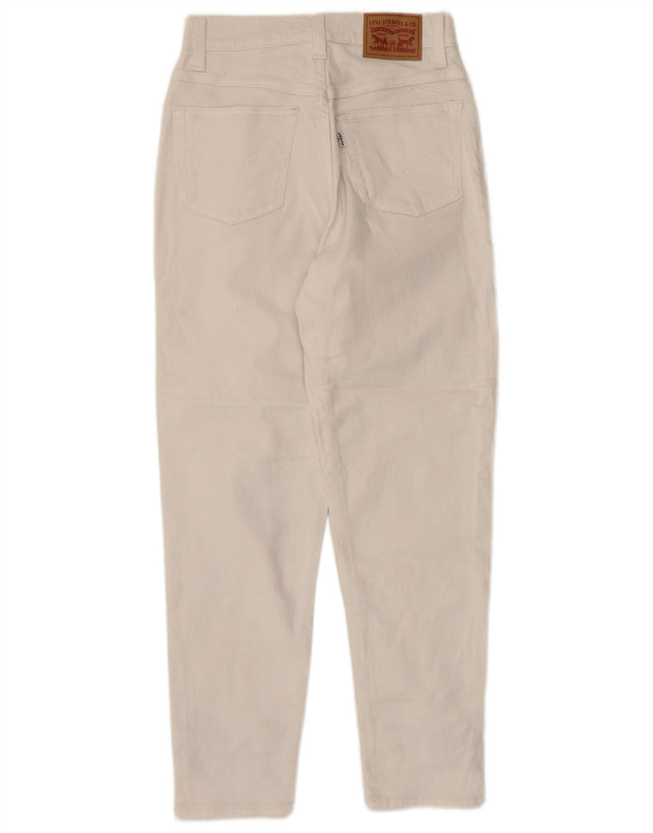 Jeans cropped Mom da donna Levi's W24 L24 cotone bianco sporco