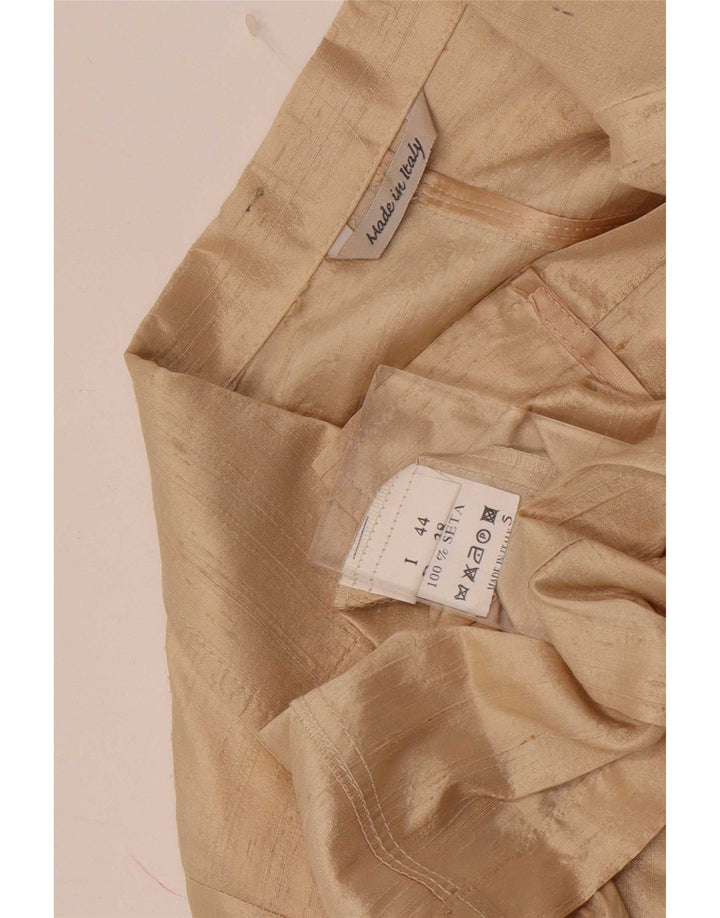 Giacca blazer vintage da donna a 3 bottoni IT 44 Seta beige medio