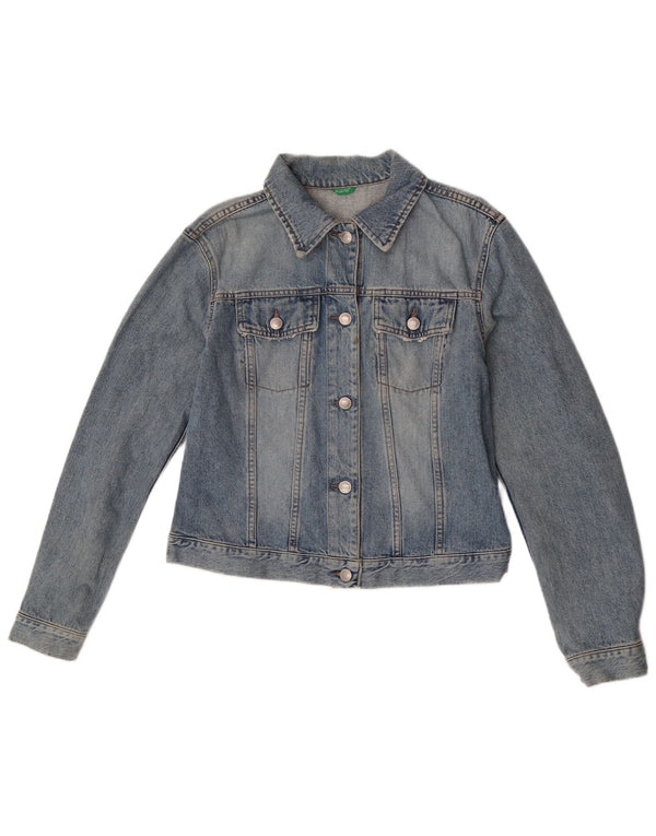 Giacca di jeans da donna Benetton UK 14 grande cotone blu