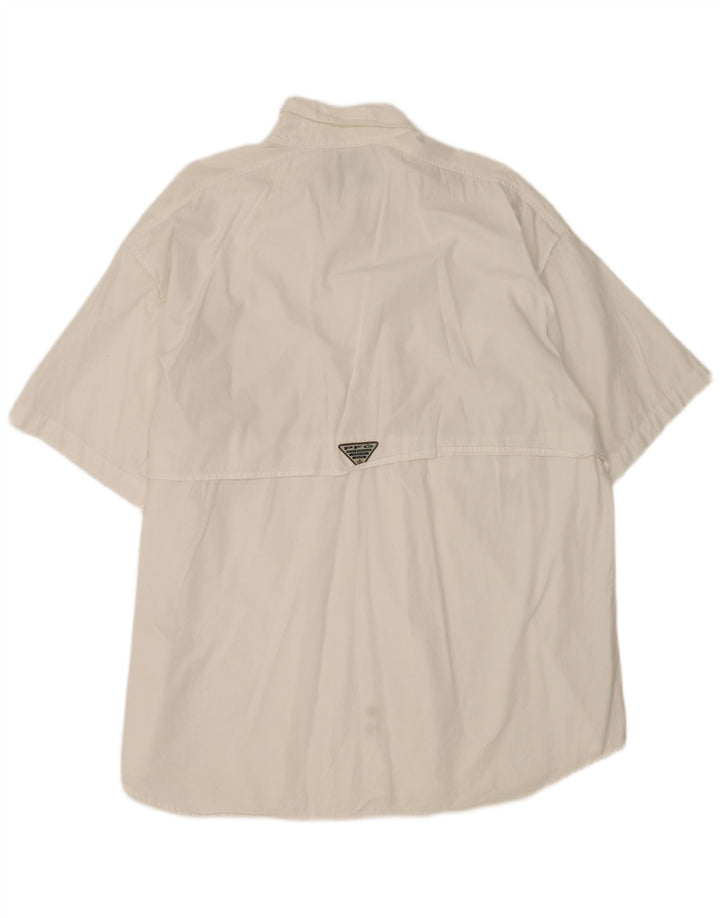 Camicia a maniche corte da uomo Columbia 2XL cotone bianco