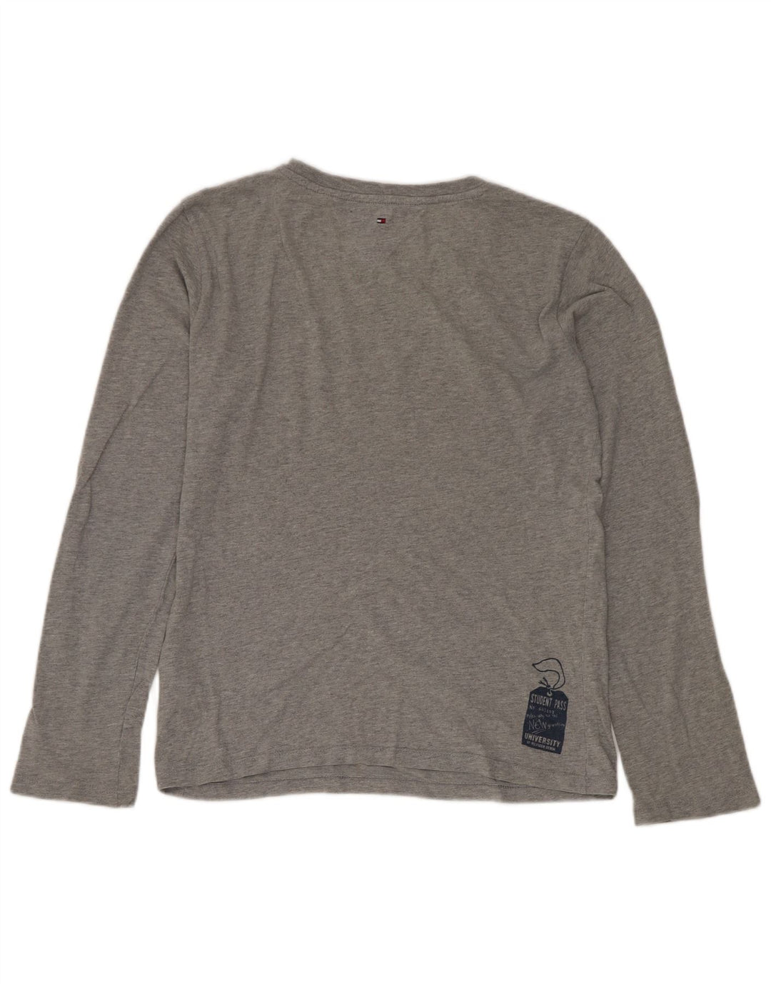 Tommy Hilfiger Maglietta grafica da ragazzo a manica lunga 11-12 anni in cotone grigio