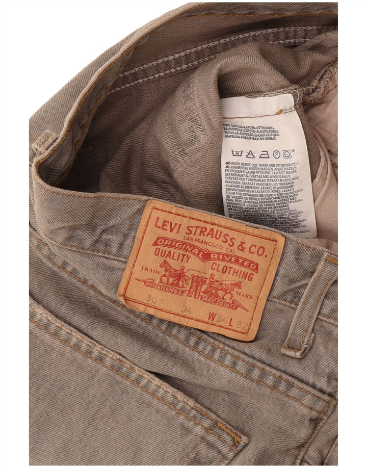 Levi's Uomo 507 Bootcut Jeans W34 L32 Cotone Grigio