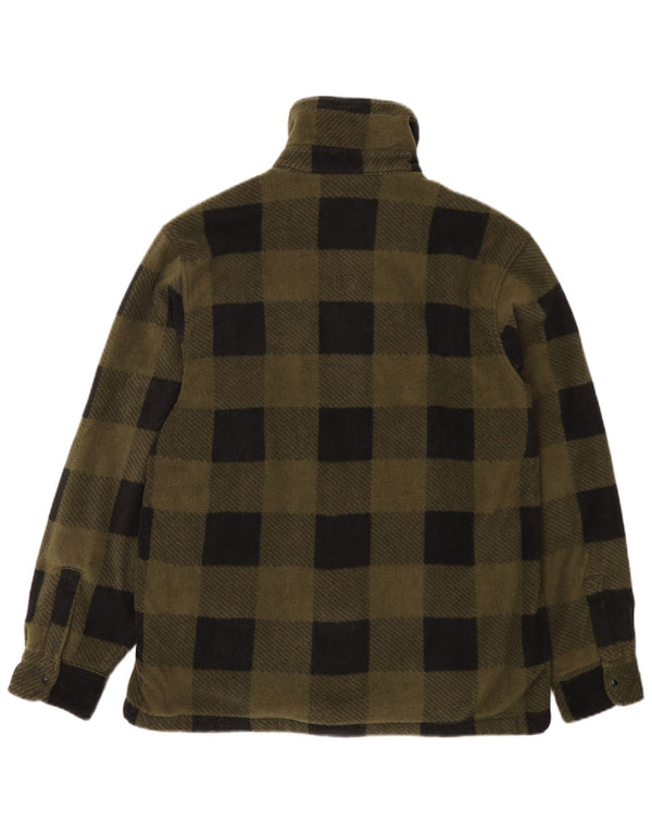 Parkside Giacca in pile da uomo UK 40 Large Khaki Gingham Poliestere