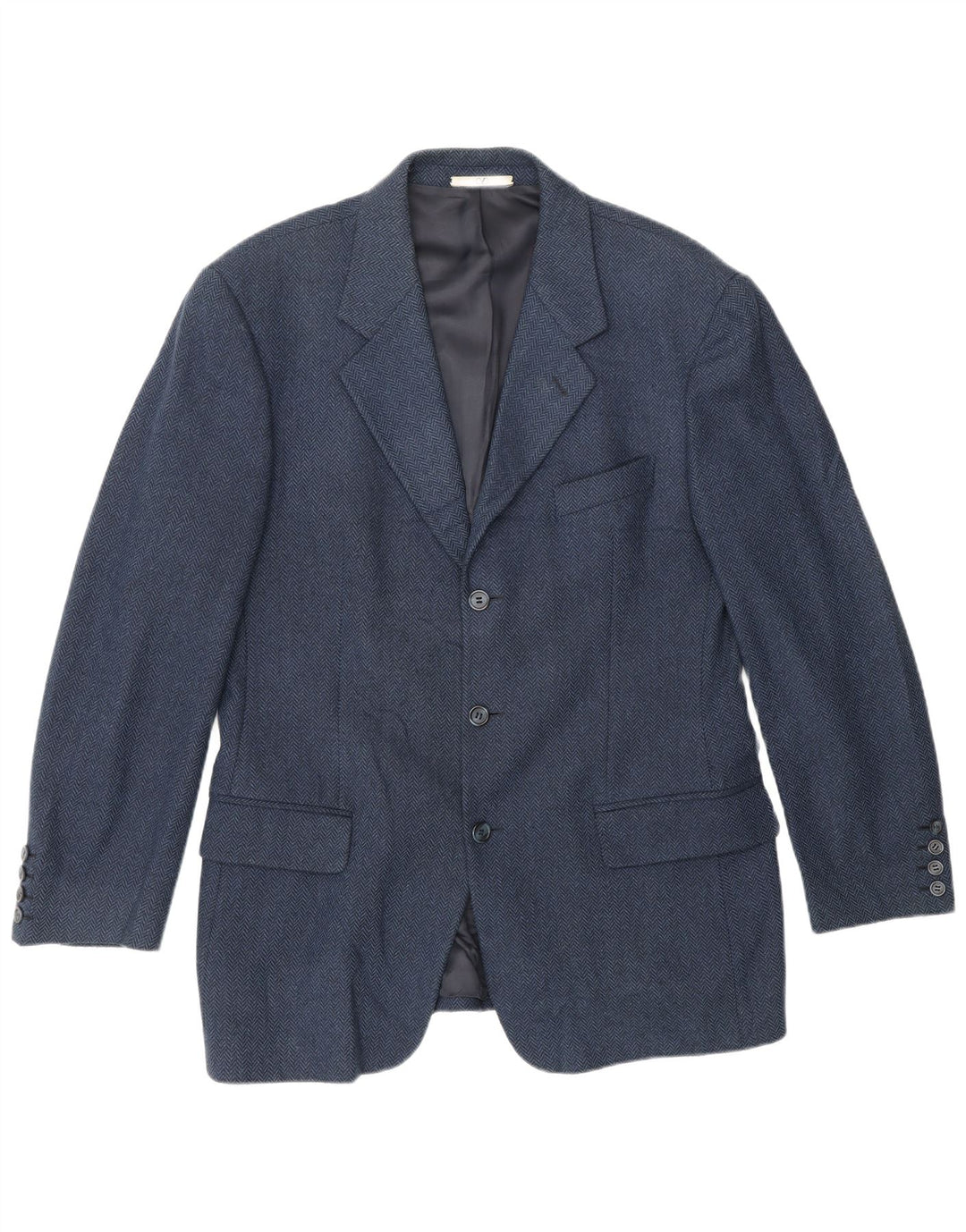 Giacca blazer da uomo a 3 bottoni Valentino UK 38 media blu navy a spina di pesce