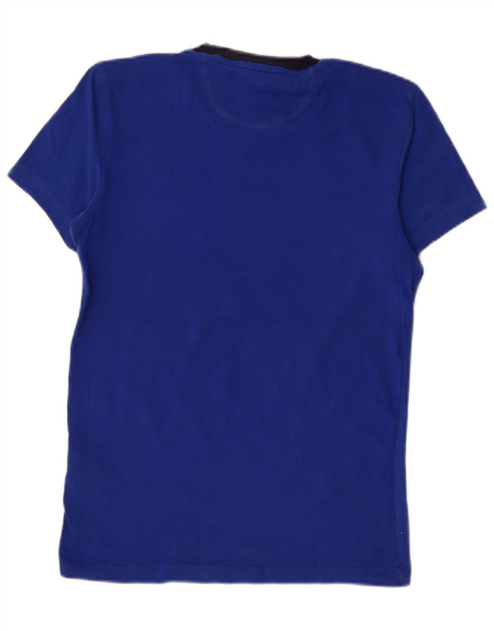 T-shirt grafica da uomo Adidas Top piccola in cotone blu