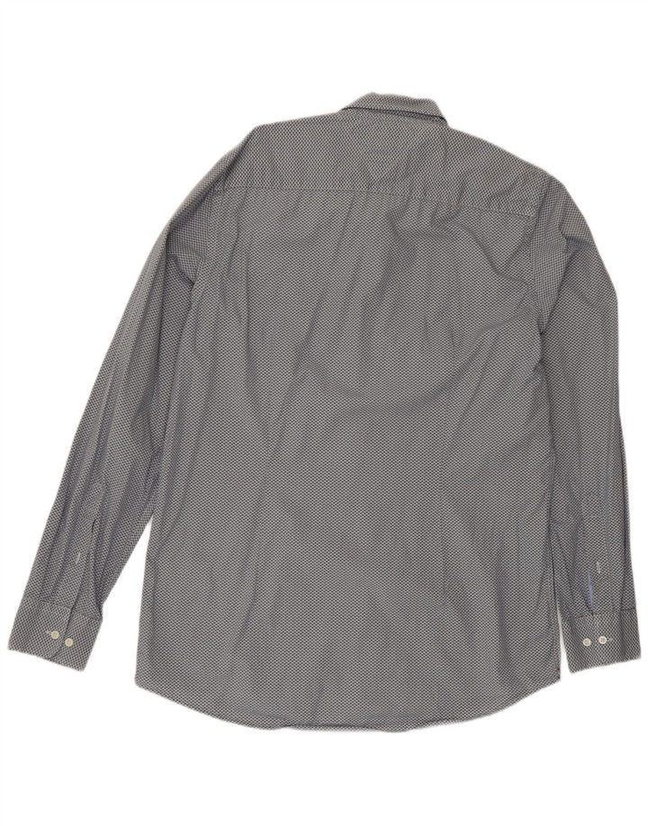Camicia slim fit da uomo Tommy Hilfiger grande cotone geometrico grigio