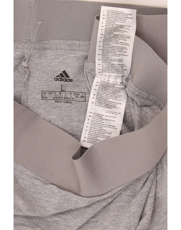 Leggings Adidas Donna UK 16/18 Grande Cotone Grigio