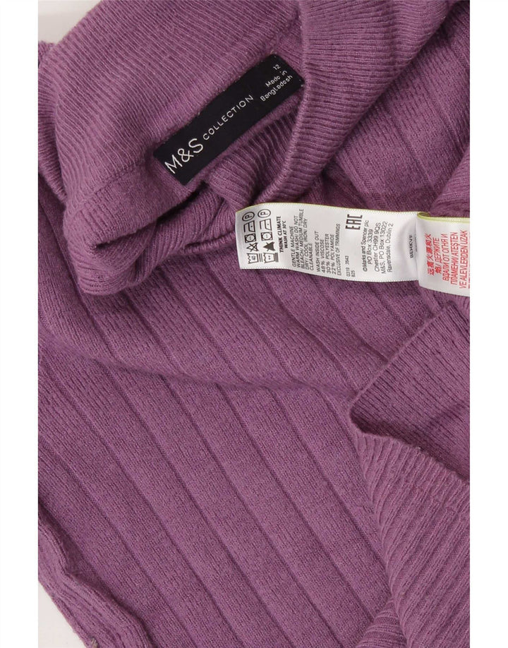 Maglione maglione a collo alto da donna Marks & Spencer UK 12 Viola medio