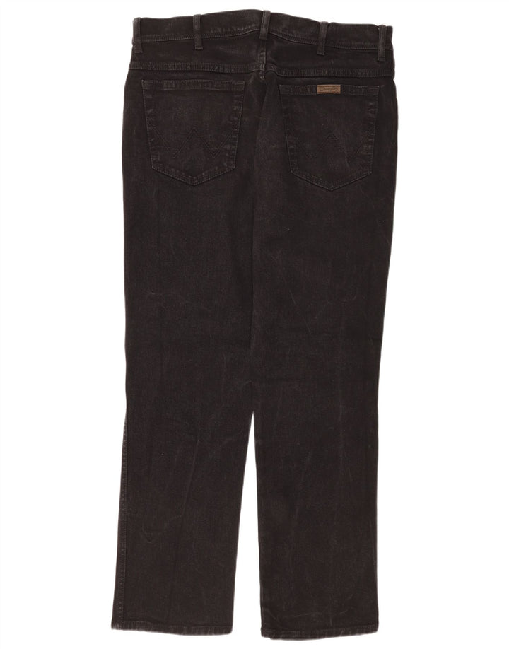 Jeans dritti da uomo Wrangler vestibilità regolare W36 L32 cotone nero