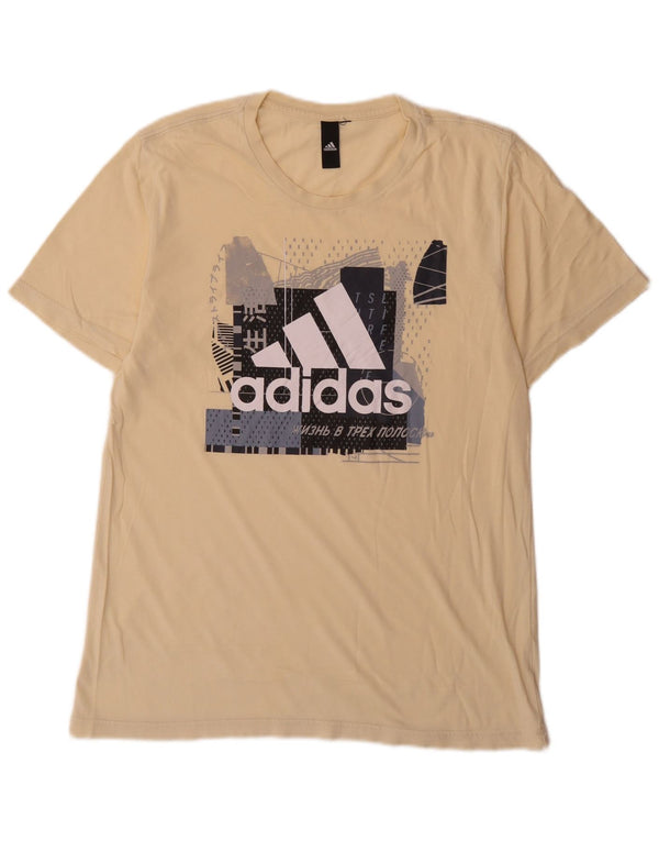 Maglietta grafica da uomo Adidas Top gialla media