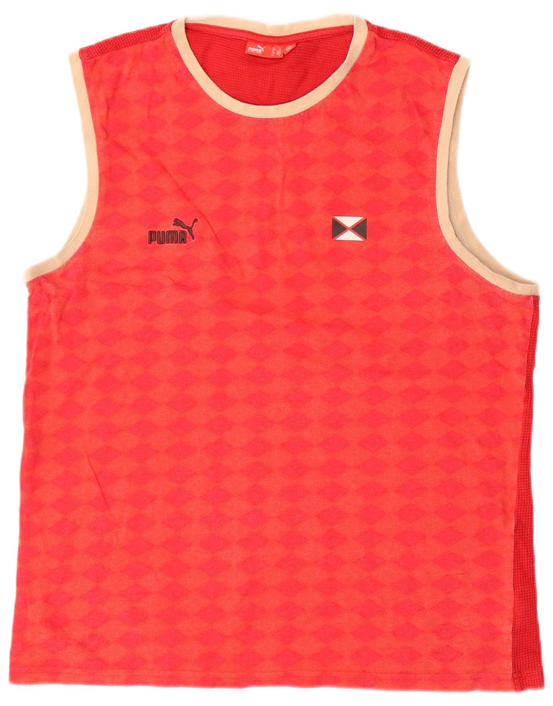 Canotta grafica da uomo Puma Large rossa geometrica in cotone