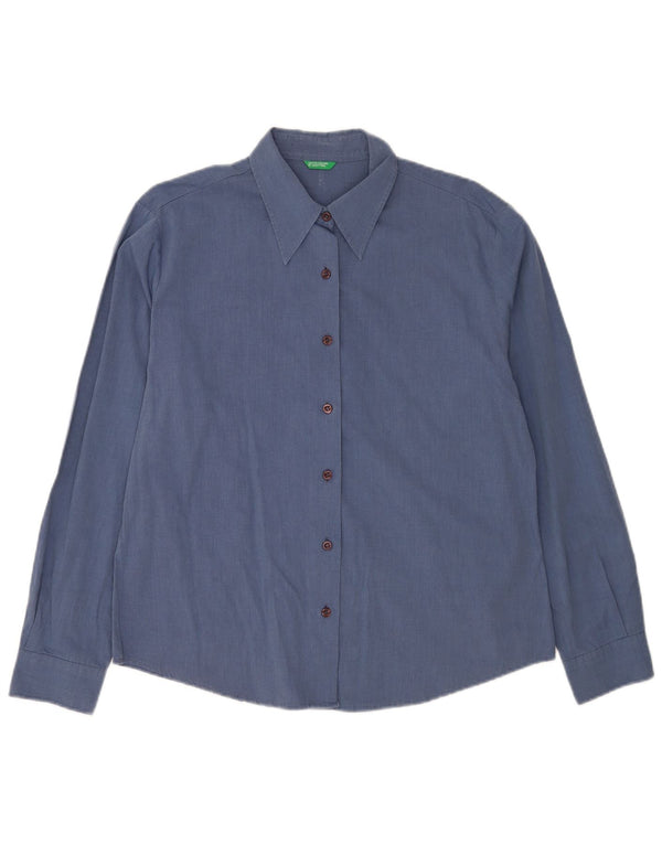 Camicia da donna Benetton UK 16 Large in cotone blu navy
