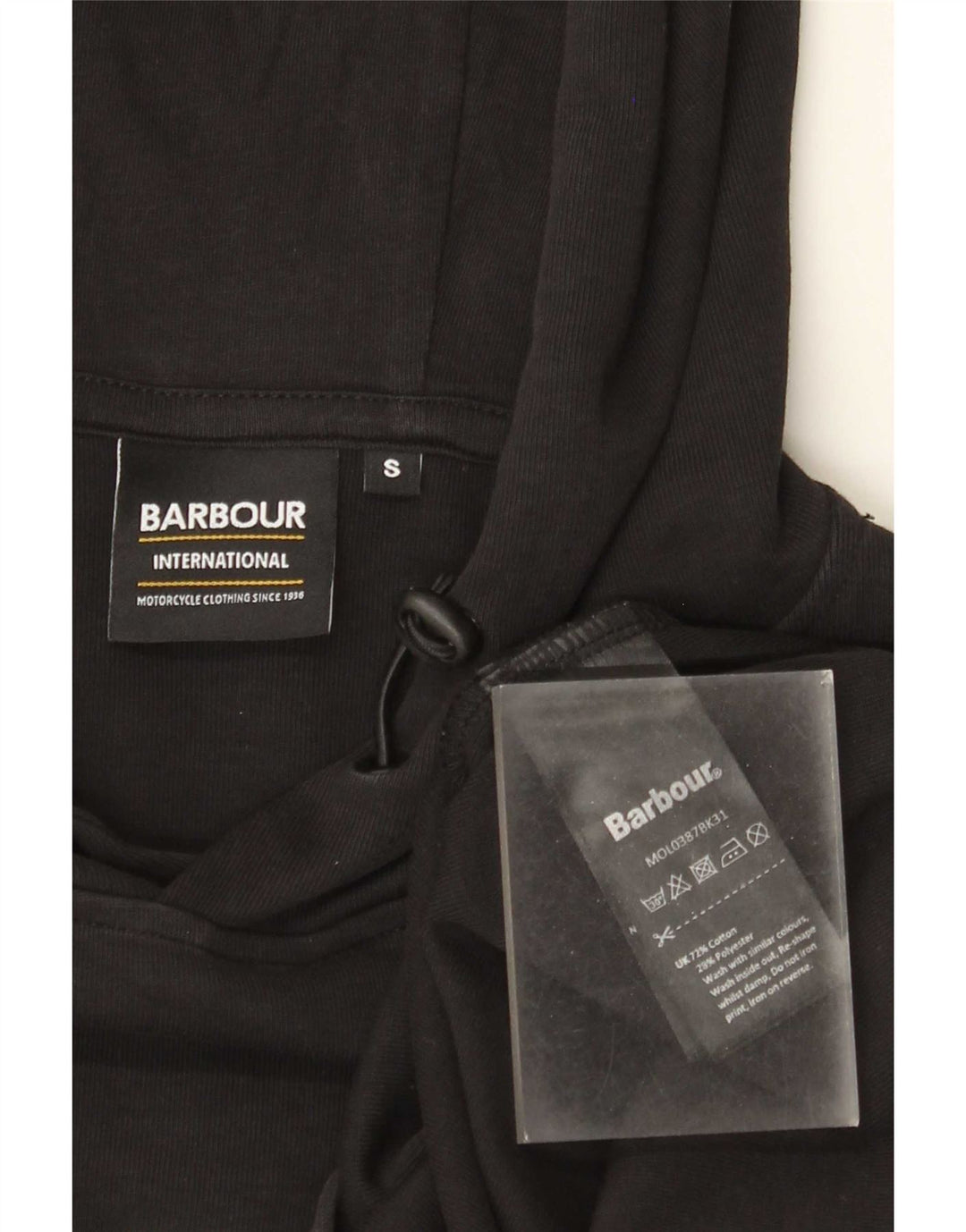 Maglione con cappuccio grafico da uomo Barbour piccolo in cotone nero