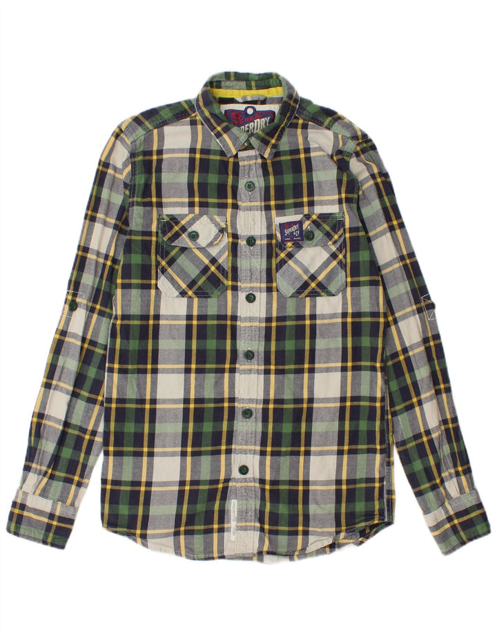 Camicia da uomo classica in flanella a quadri Superdry, piccolo quadretto multicolore