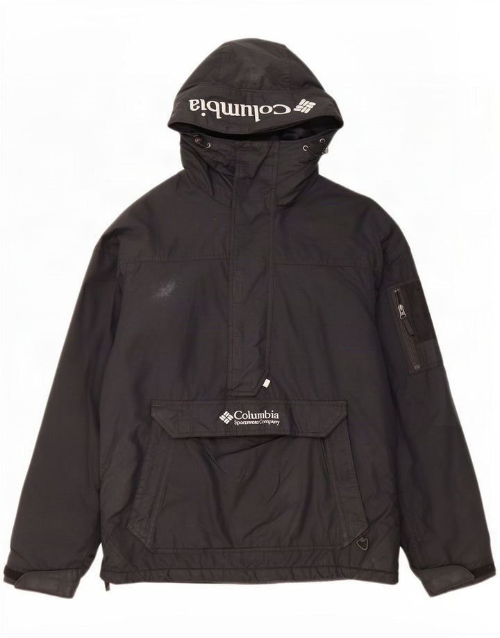 Giacca anorak con cappuccio grafico da uomo Columbia UK 38 nylon nero medio