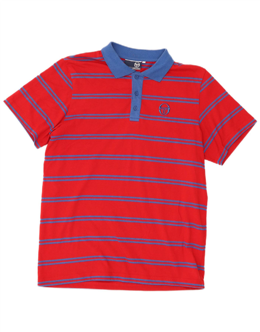 Polo da uomo Sergio Tacchini in poliestere a righe grandi rosse