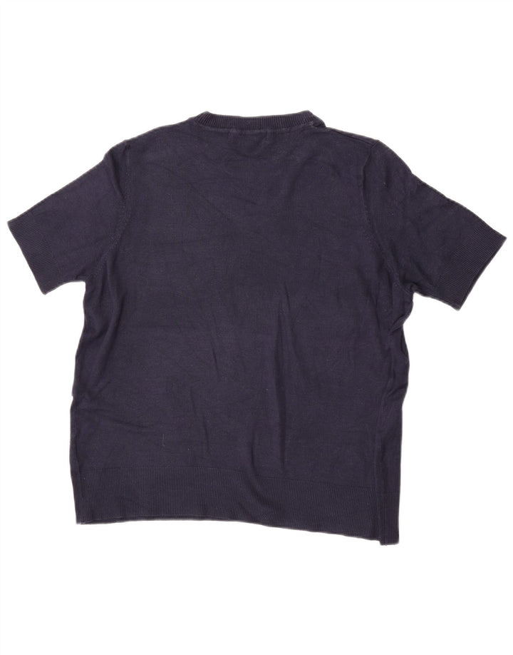 Maglione maglione girocollo da donna Marks & Spencer UK 14 grande blu navy