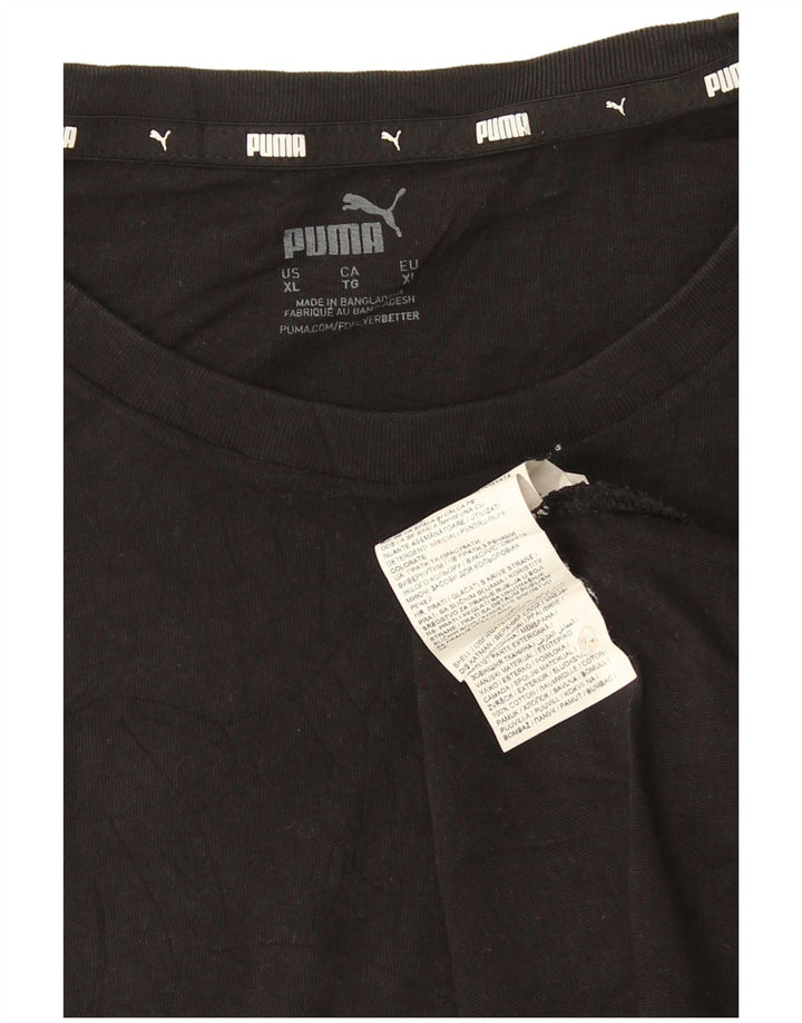 T-shirt da uomo Puma Top XL in cotone nero