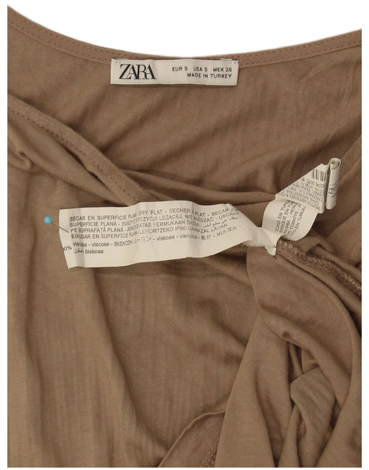 Canottiera Zara da donna UK 10 piccola in viscosa kaki