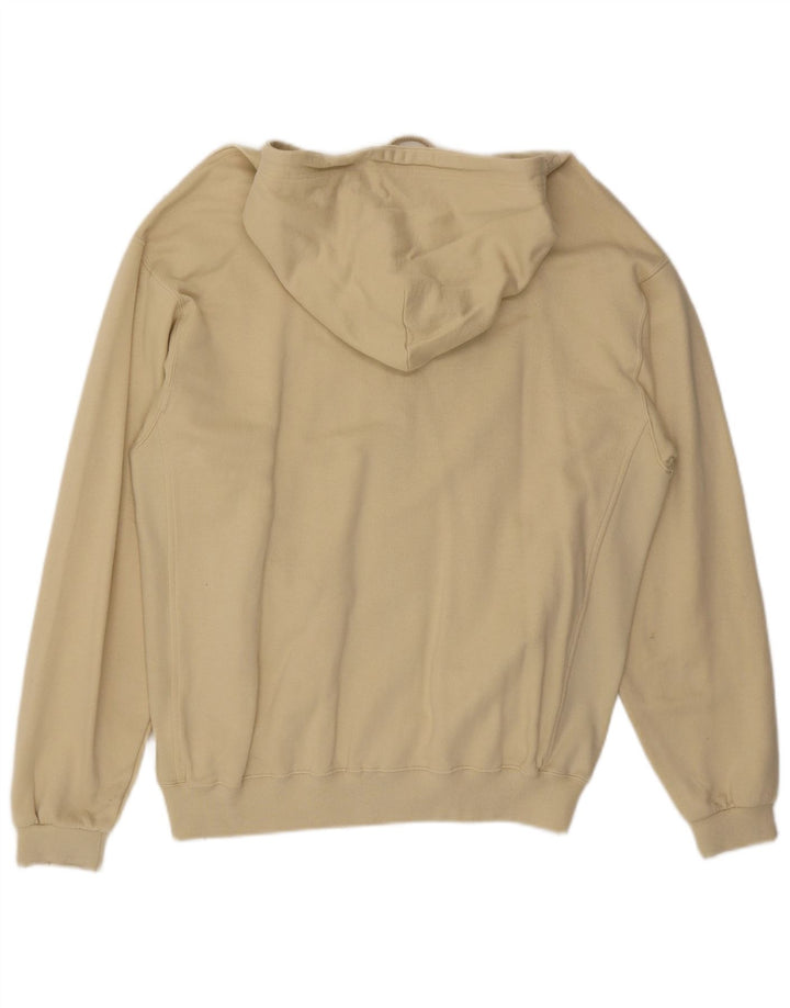 CHAMPION Mens Zip Hoodie Sweater Large Beige Cotton