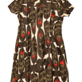 Abito tubino da donna VINTAGE UK 12 Marrone medio floreale
