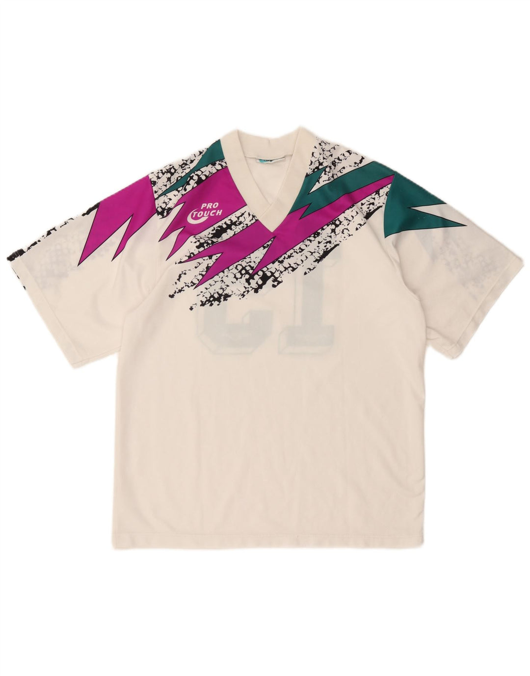 T-shirt grafica da uomo Pro Touch Top Large Sport geometrico bianco sporco