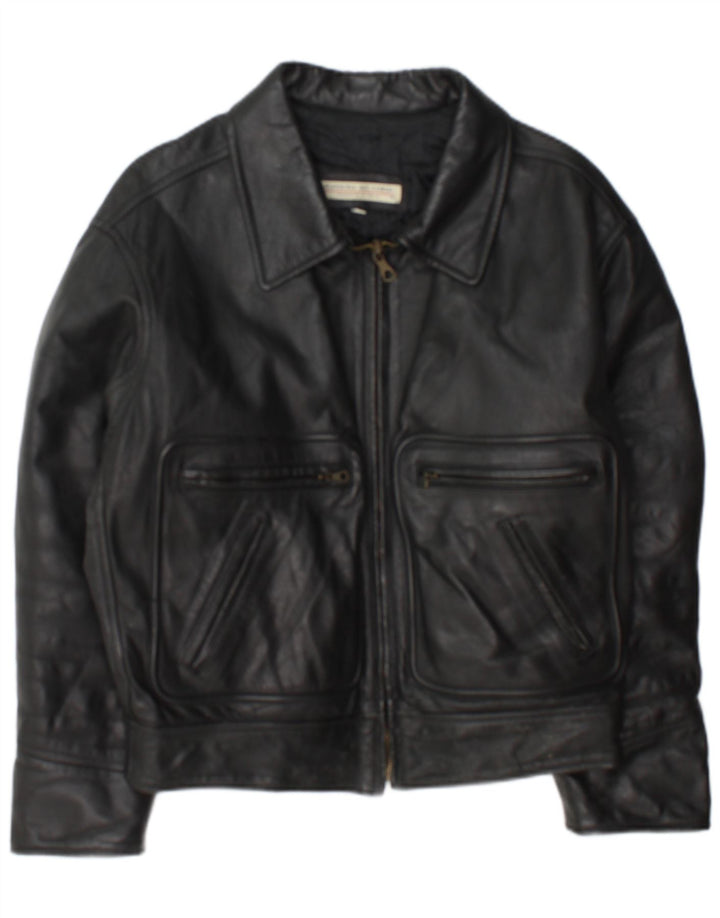 Giacca in pelle da uomo Jeanseria Del Corso UK 36 piccola nera