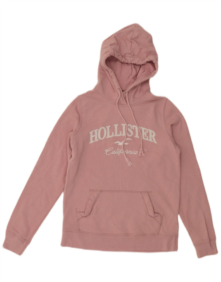 Maglione con cappuccio grafico da donna HOLLISTER UK 6 XS cotone rosa