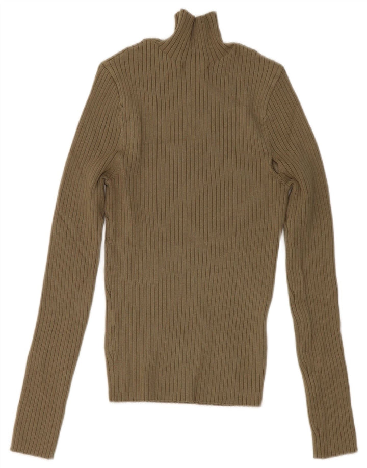 Top Zara da donna a maniche lunghe UK 12 medio in viscosa kaki