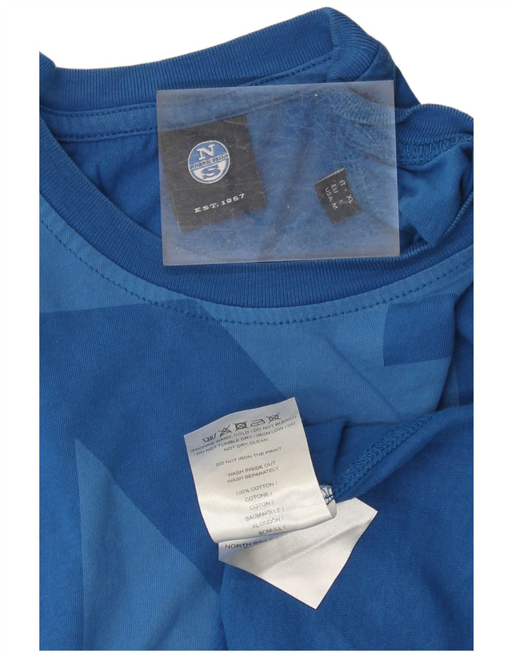 T-shirt grafica da uomo North Sails grande in cotone blu