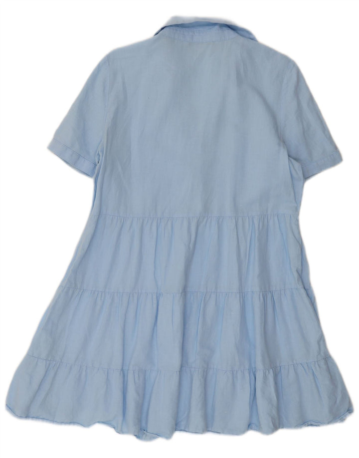 Abito a strati da donna Zara UK 14 Lino blu medio