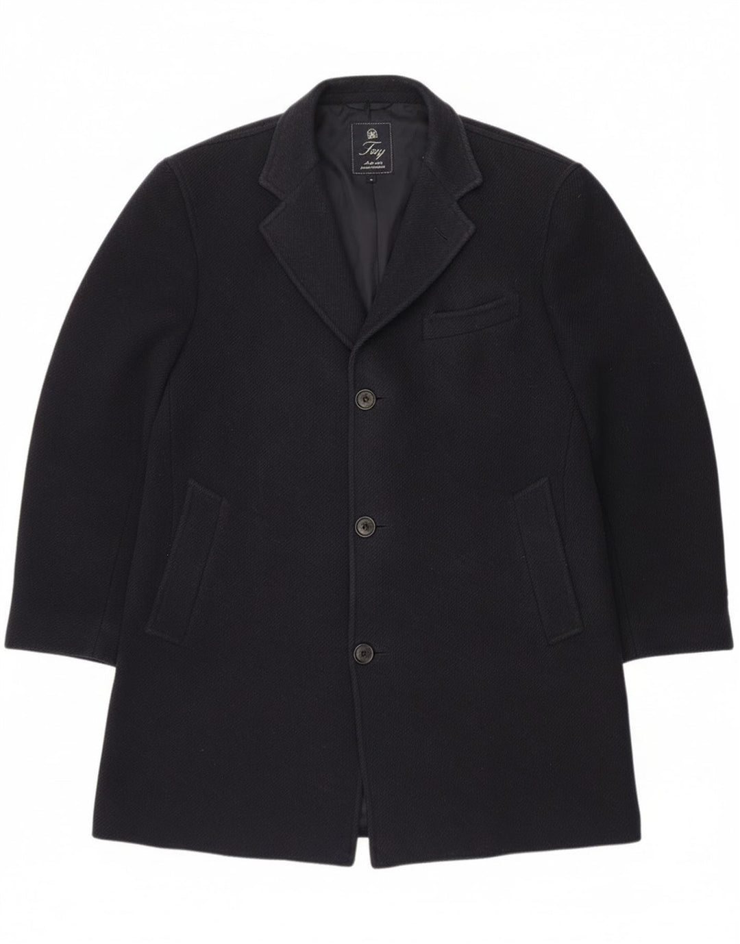 Cappotto da uomo Fay UK 40 Large in lana vergine blu navy